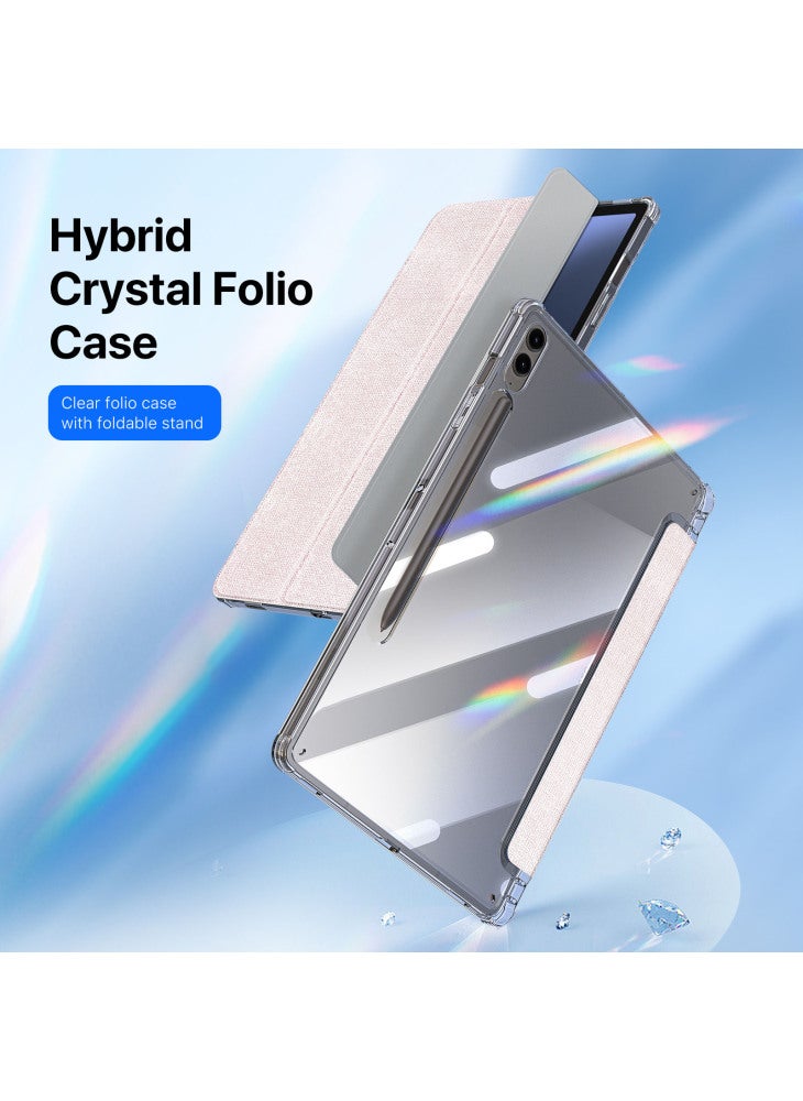 جراب Unid Series لجهاز Samsung Galaxy Tab S10+/S9+/S9 FE+ مع خاصية الإيقاظ/السكون التلقائي مصنوع من مادة TPU+PC+جلد شفاف - وردي فاتح - Image 3